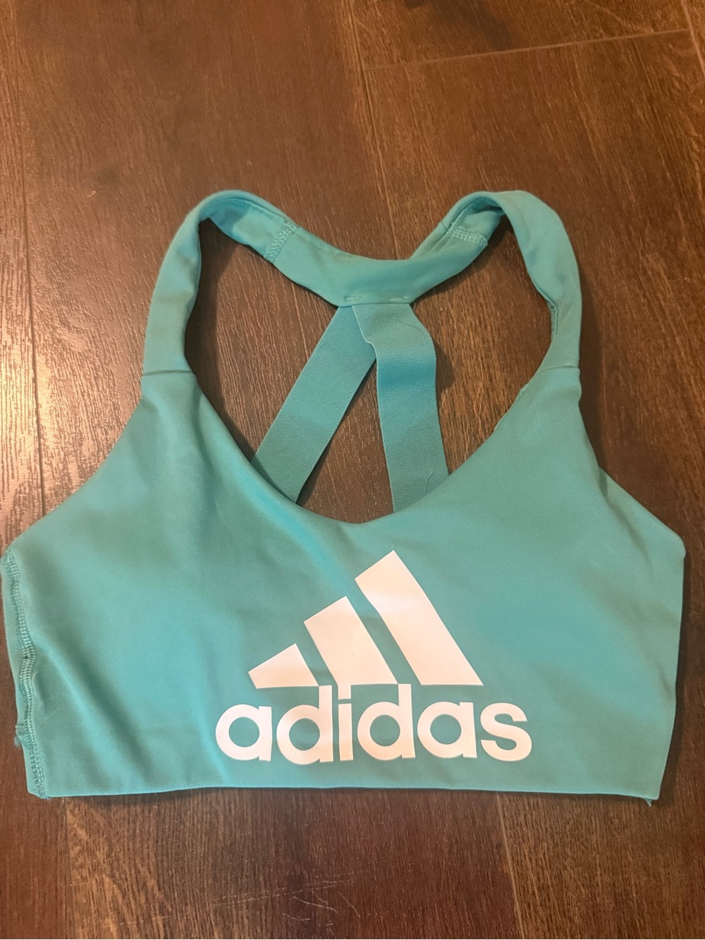 adidas Women's Teal Racerback Bikini Top - Teal with White Logo